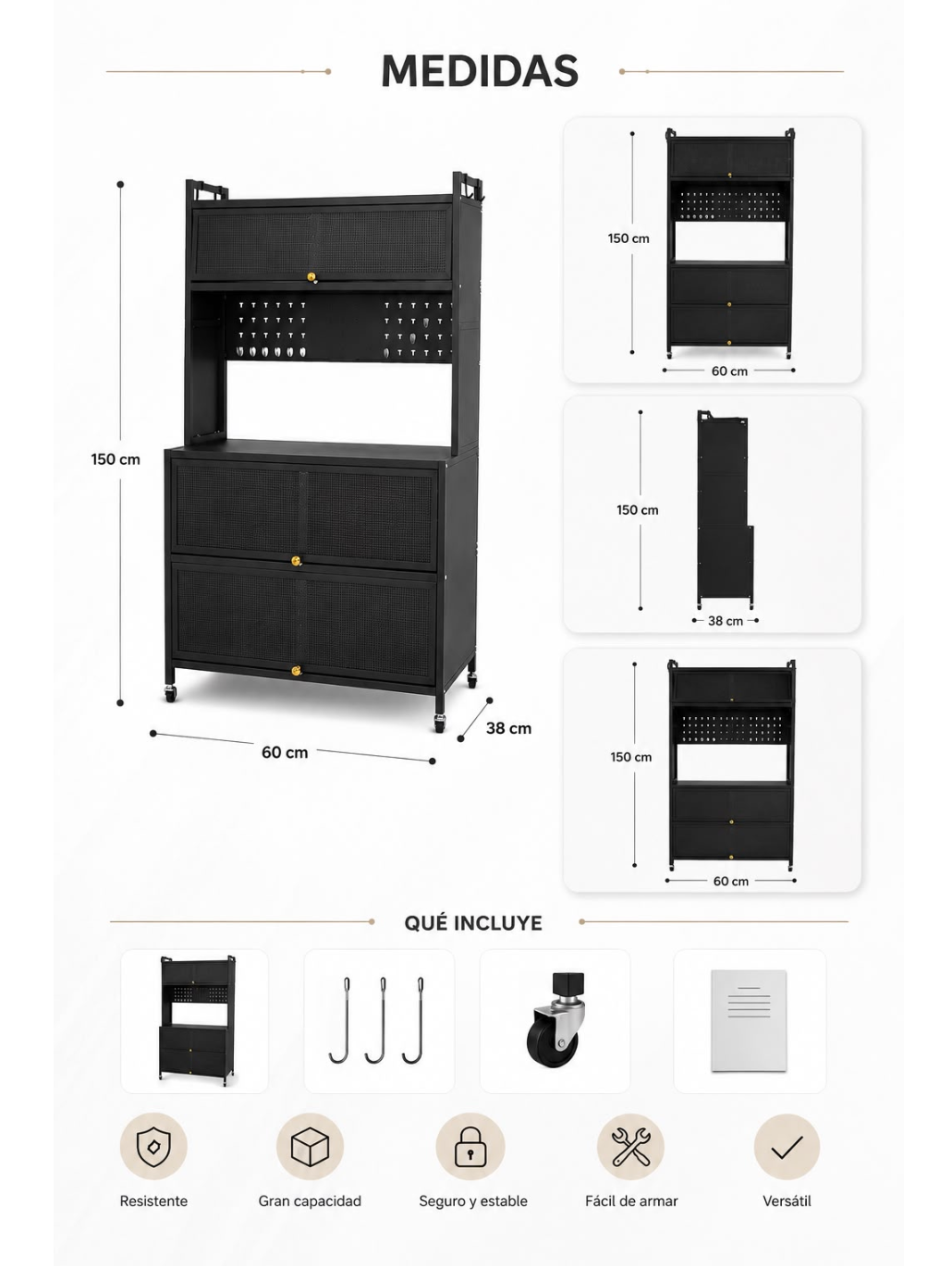 Organizador de Cocina Multifuncional De Lujo con Puerta