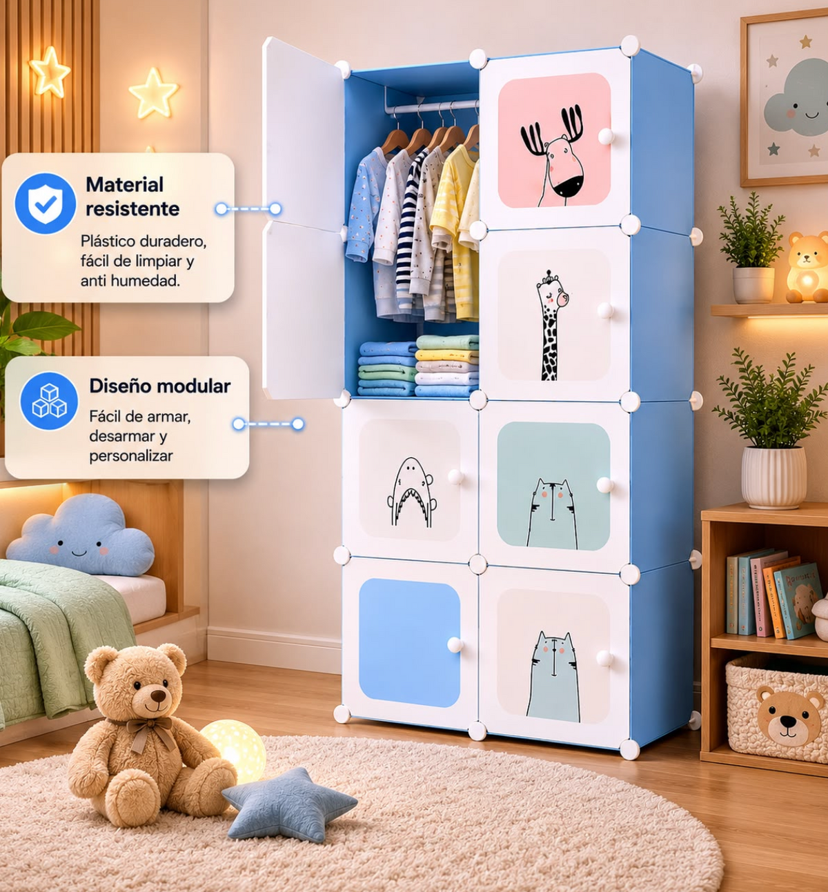 🧸 CLOSET INFANTIL MODULAR 8 ESPACIOS