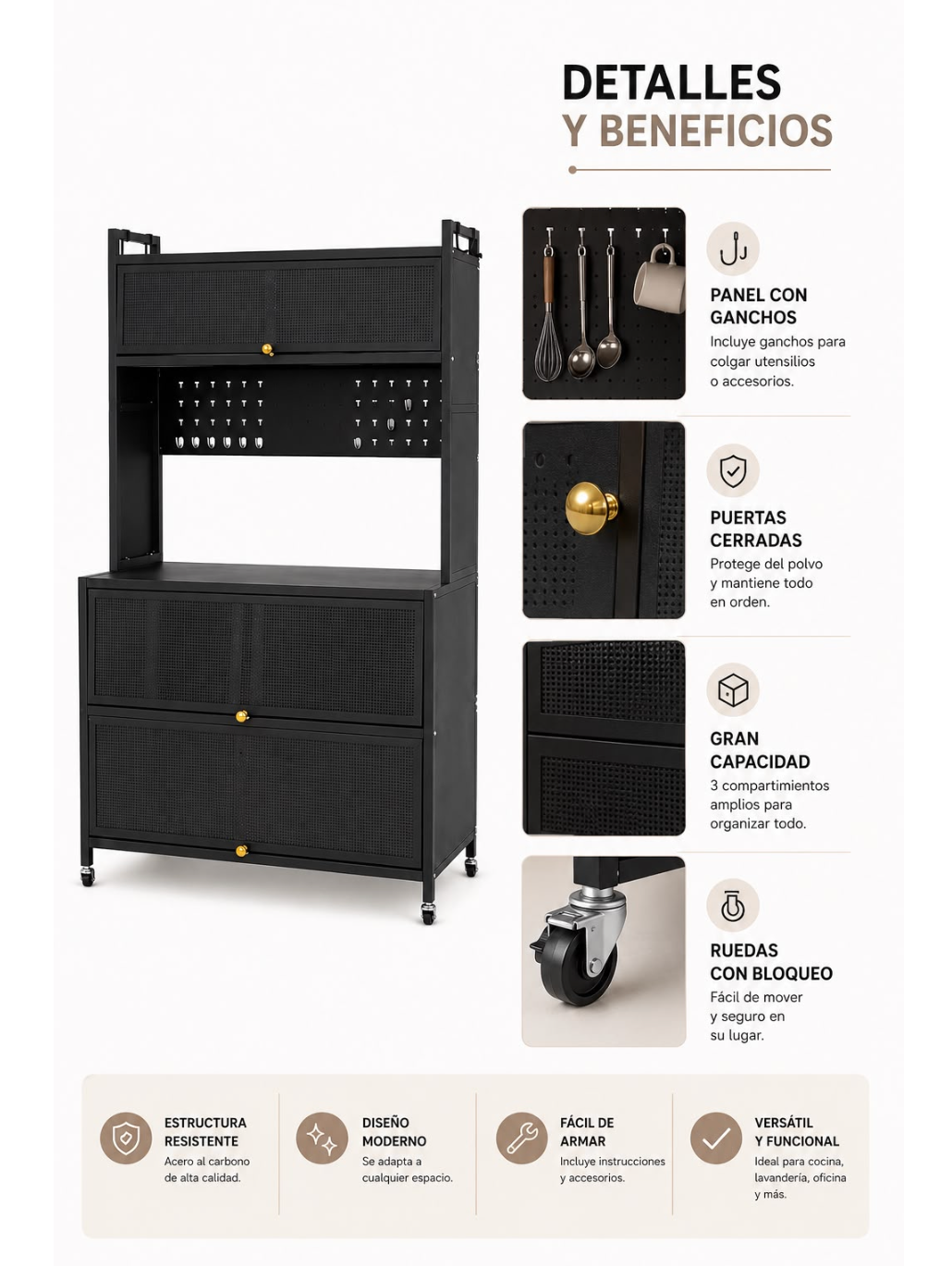 Organizador de Cocina Multifuncional De Lujo con Puerta