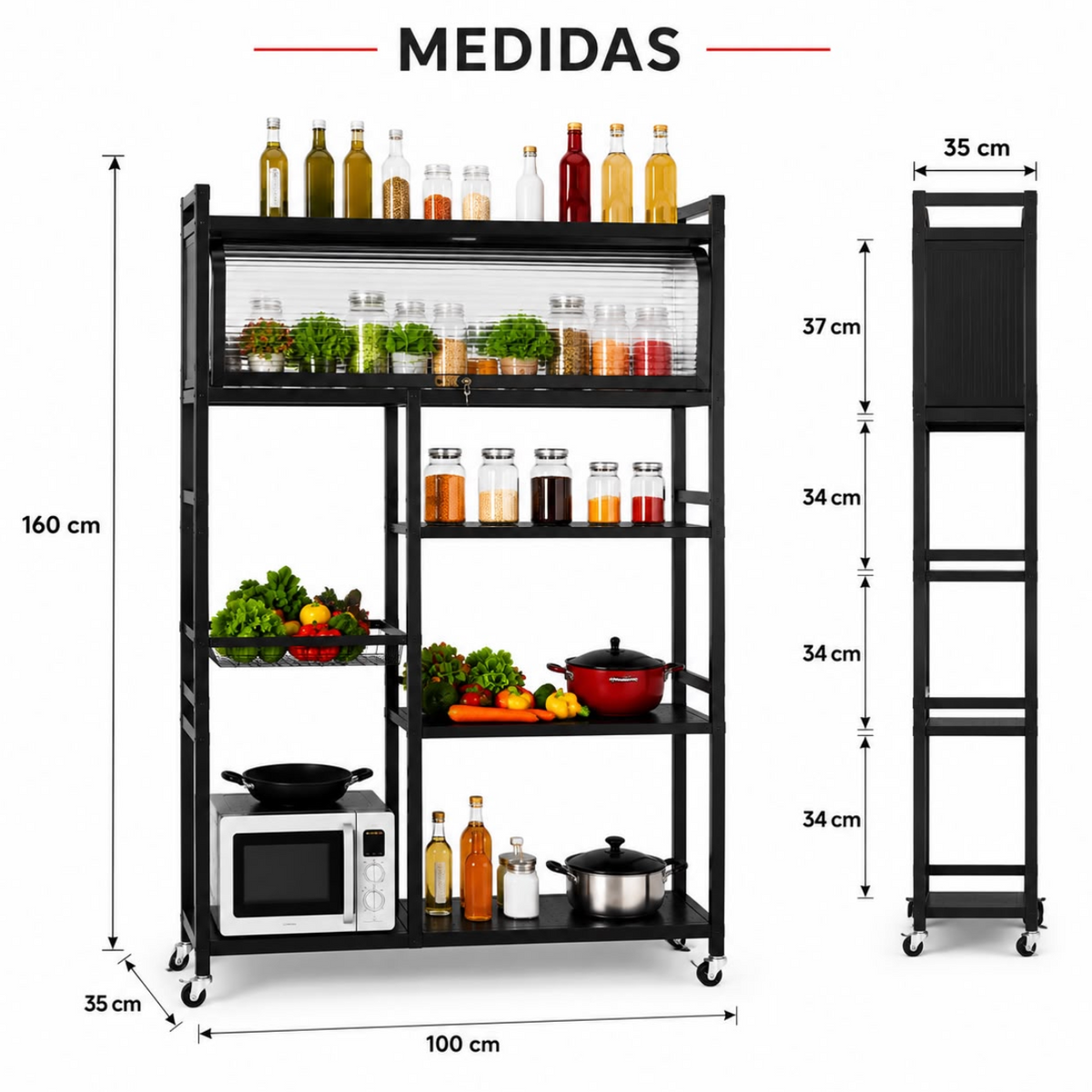 Organizador de Cocina Multifuncional De Lujo con Puerta