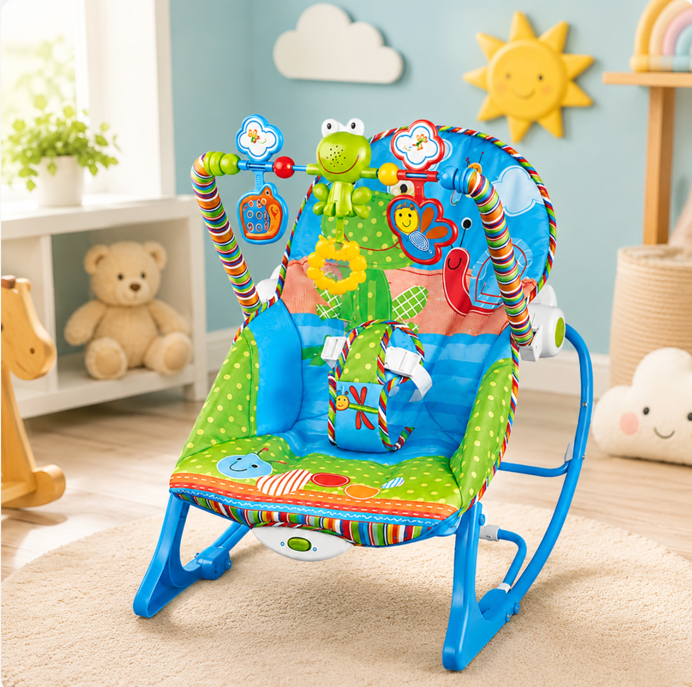 Silla Mecedora para Bebé con Vibración y Sonido ⭐
