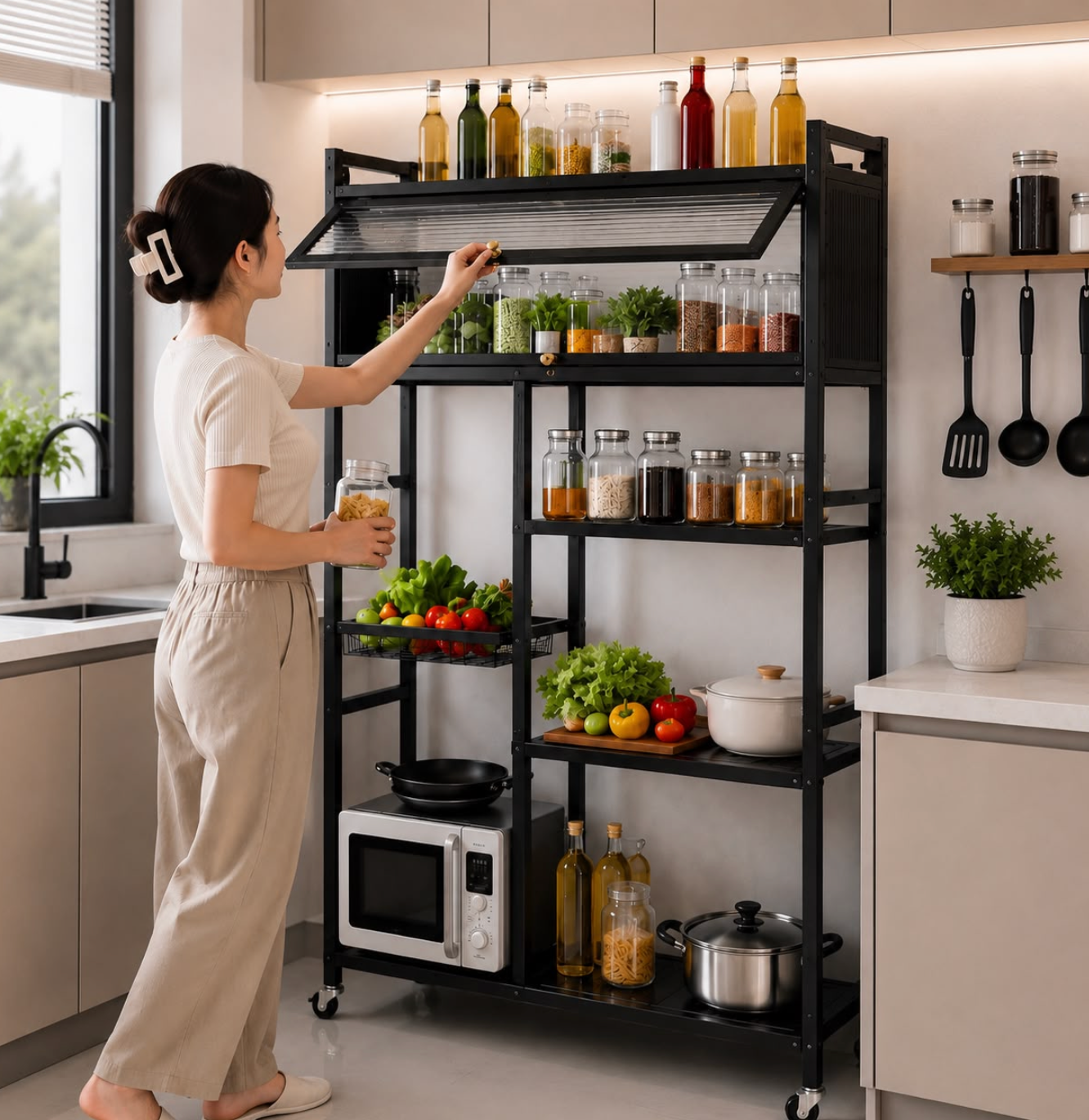 Organizador de Cocina Multifuncional De Lujo con Puerta