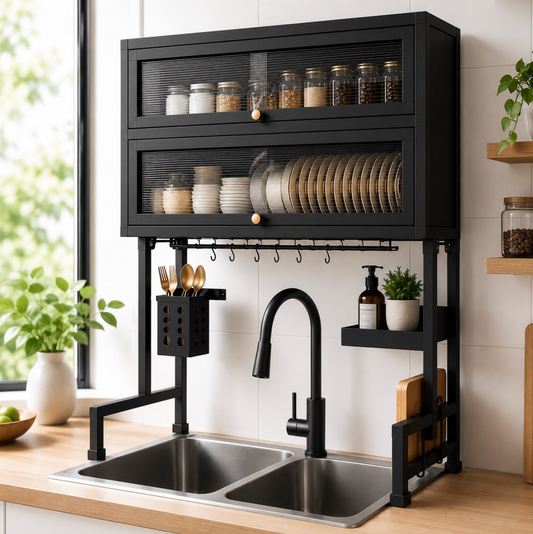 Escurridor de Cocina Doble Nivel con Gabinetes De Lujo