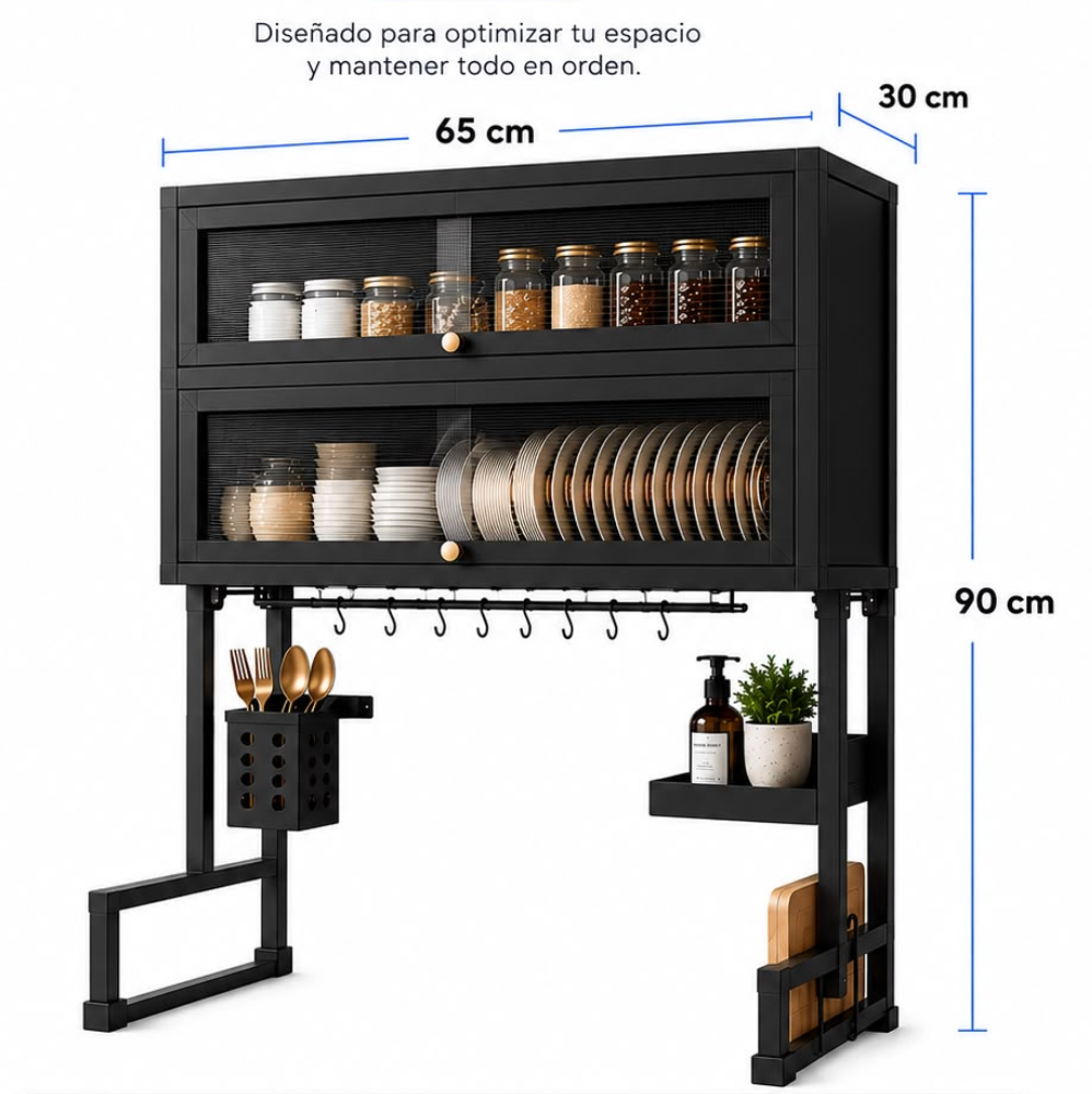 Escurridor de Cocina Doble Nivel con Gabinetes De Lujo