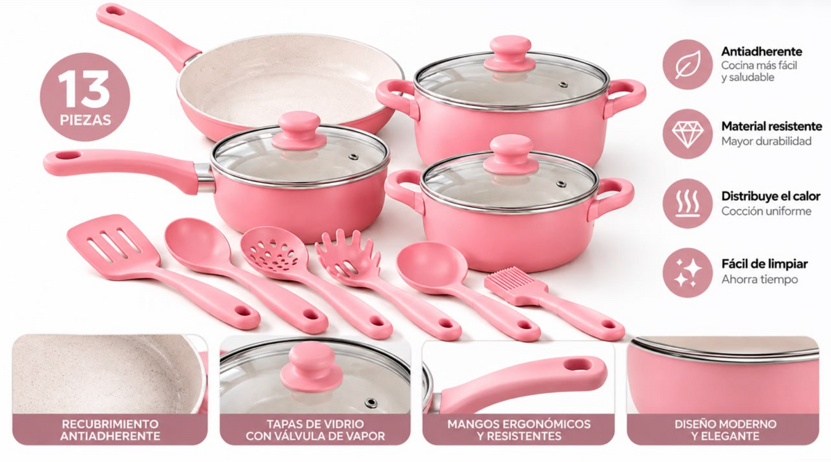 🍳SET DE OLLAS 13 PIEZAS